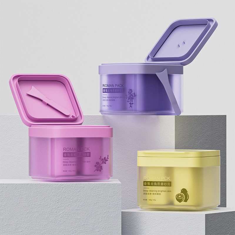 150g 300g quadrato di plastica vuoto cosmetico cura della pelle crema sbiancante burro per il corpo vaso crema idratante contenitore con cucchiaio