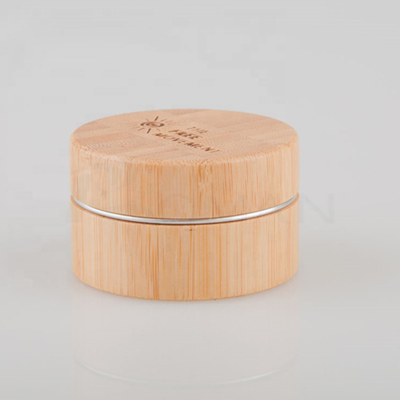 Bottiglia di crema per il viso in legno di bambù a forma di cilindro per imballaggio cosmetico da 5 g 15 g 30 g 50 g 100 g con vaso interno in alluminio Bottiglia di crema per il viso in legno di bambù a forma di cilindro per imballaggio cosmetico da 5 g 15 g 30 g 50 g 100 g con vaso interno in alluminio