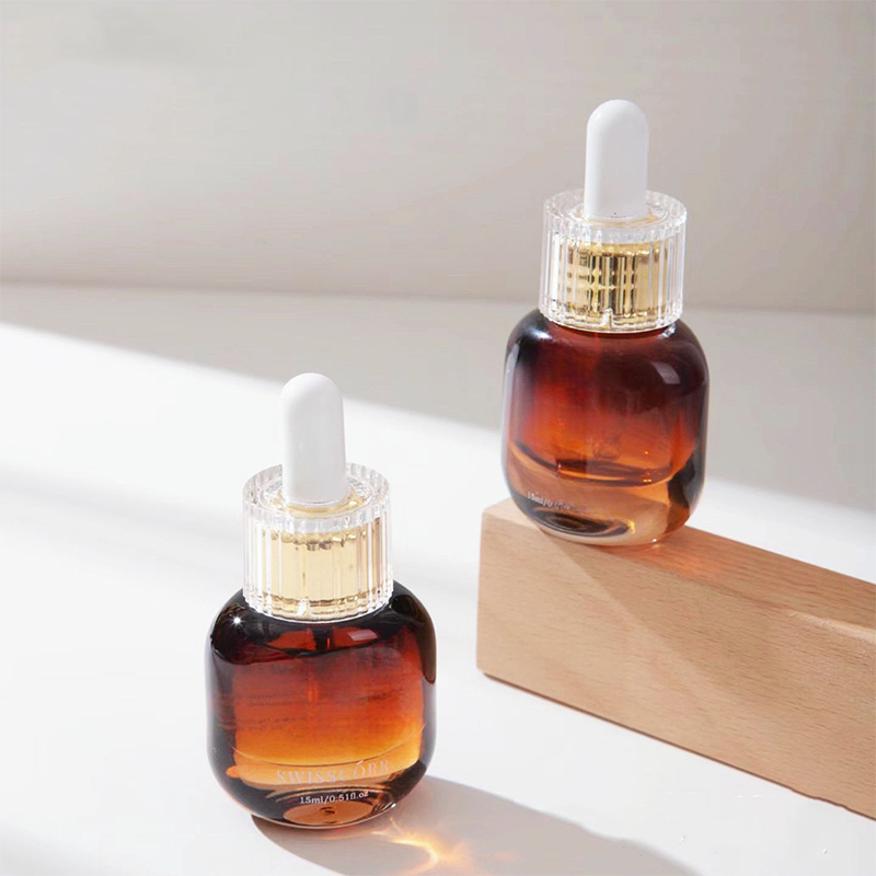Flaconi contagocce in vetro nero ambrato per la cura della pelle personale Flaconi contagocce in vetro nero ambrato per la cura della pelle personale