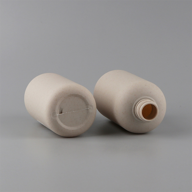 Contenitore cosmetico biodegradabile da 150 ml 250 ml 400 ml 500 ml Bottiglia per shampoo rotonda in paglia di grano con coperchio ribaltabile Contenitore cosmetico biodegradabile da 150 ml 250 ml 400 ml 500 ml Bottiglia per shampoo rotonda in paglia di grano con coperchio ribaltabile