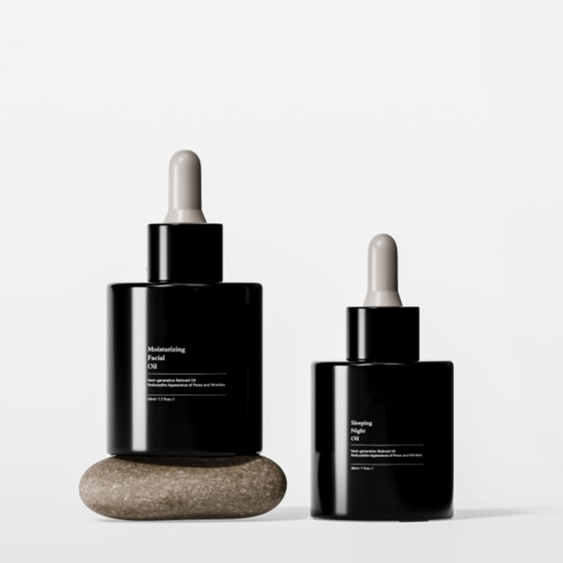 Bottiglia vuota di siero per olio per il viso in vetro smerigliato da 15 ml 30 ml Confezione bottiglia contagocce per olio di siero cosmetico con pompa in vetro da 30 ml 50 ml