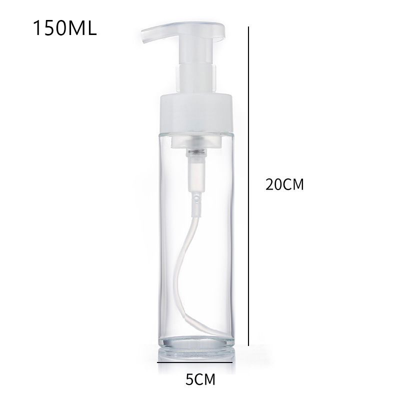 Bottiglia vuota per pompa in schiuma di vetro Bottiglia trasparente per sapone schiumogeno per la cura della pelle Bottiglia vuota per pompa in schiuma di vetro Bottiglia trasparente per sapone schiumogeno per la cura della pelle