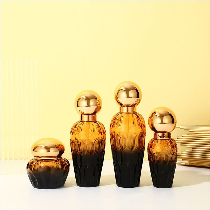 Imballaggio per la cura della pelle in vetro trasparente satinato Contenitori per cosmetici Flacone per lozione in vetro con pompa contagocce Imballaggio per la cura della pelle in vetro trasparente satinato Contenitori per cosmetici Flacone per lozione in vetro con pompa contagocce