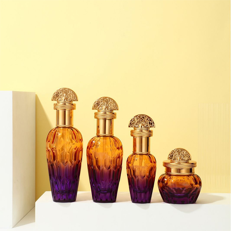 Imballaggio per la cura della pelle in vetro trasparente satinato Contenitori per cosmetici Flacone per lozione in vetro con pompa contagocce Imballaggio per la cura della pelle in vetro trasparente satinato Contenitori per cosmetici Flacone per lozione in vetro con pompa contagocce