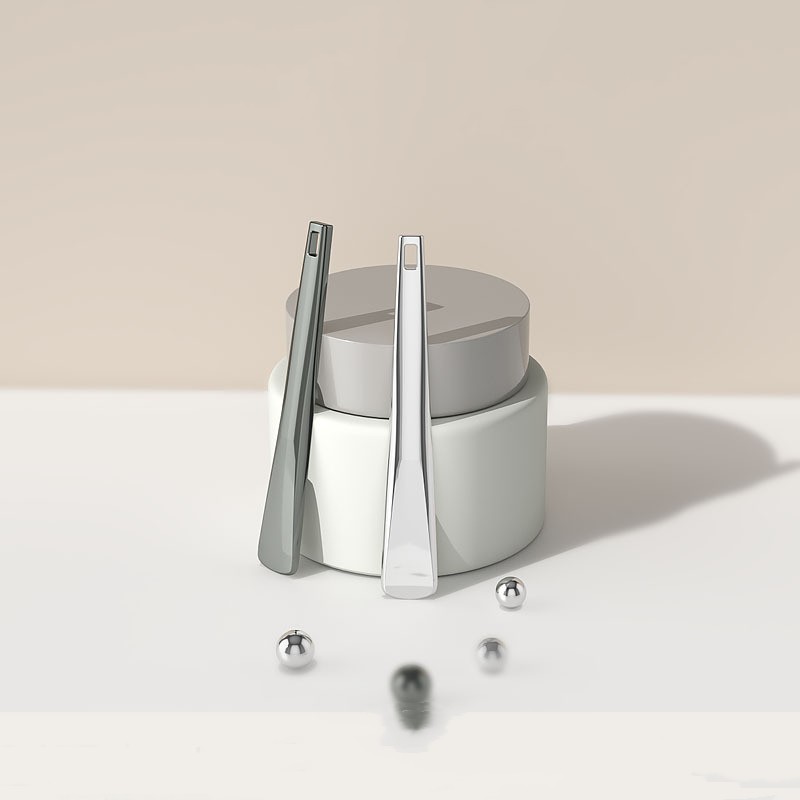 Applicatore per crema per occhi in metallo dorato Spatola cosmetica Massaggio per il viso Cucchiaio per trucco