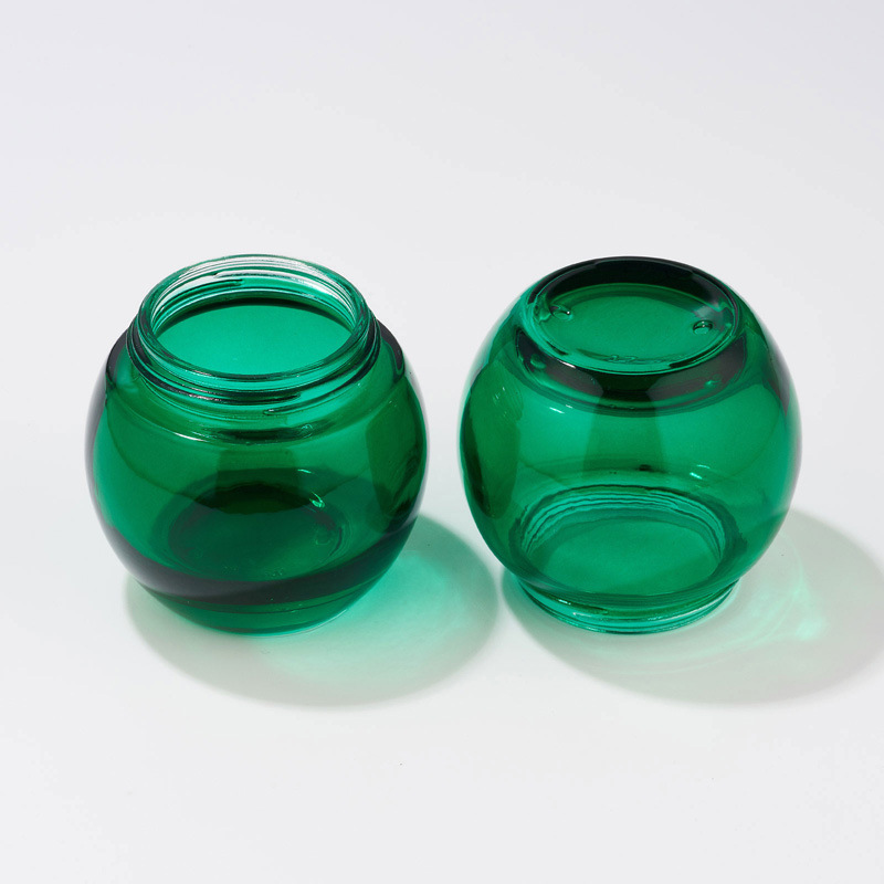 Barattolo cosmetico in vetro trasparente verde Barattolo vuoto per lozione per il corpo Barattolo cosmetico in vetro trasparente verde Barattolo vuoto per lozione per il corpo