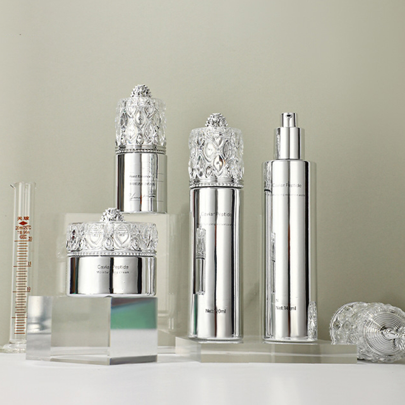 Bottiglie per lozione in vetro glassato con logo Maschera per il viso Contenitore per imballaggio per la cura della pelle Bottiglia in vetro per crema per il viso