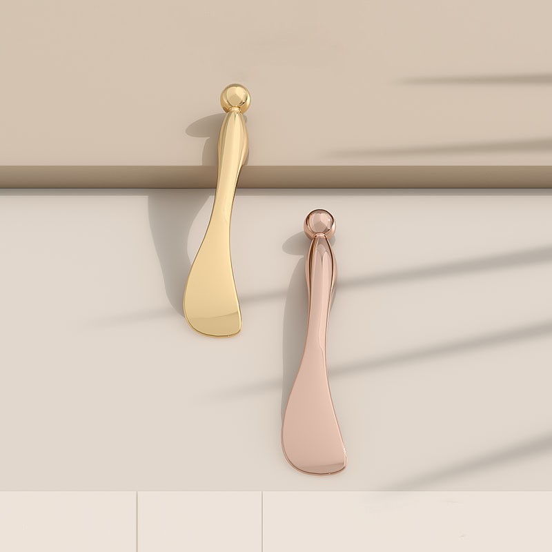 Etichetta personale Testa per massaggio Cucchiaio cosmetico Crema per gli occhi in oro argento Bastone per massaggio Spatola cosmetica in metallo