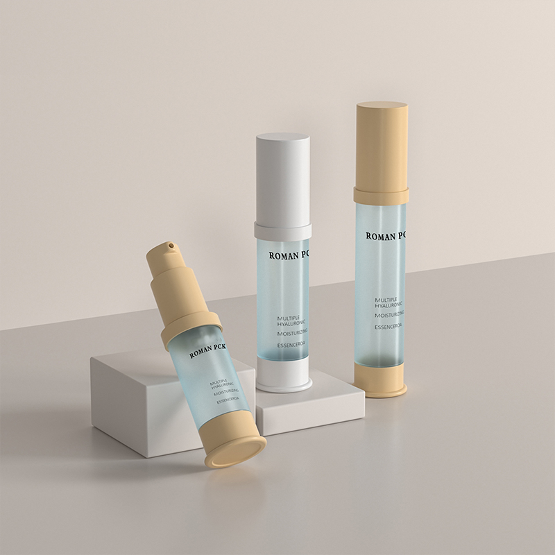 Flacone con pompa airless satinato da 15 ml 30 ml 1 oz Cilindro blu a forma sottile Cilindro alto Crema cosmetica Gel per lozione siero viso Gel fard Flacone con pompa airless satinato da 15 ml 30 ml 1 oz Cilindro blu a forma sottile Cilindro alto Crema cosmetica Gel per lozione siero viso Gel fard