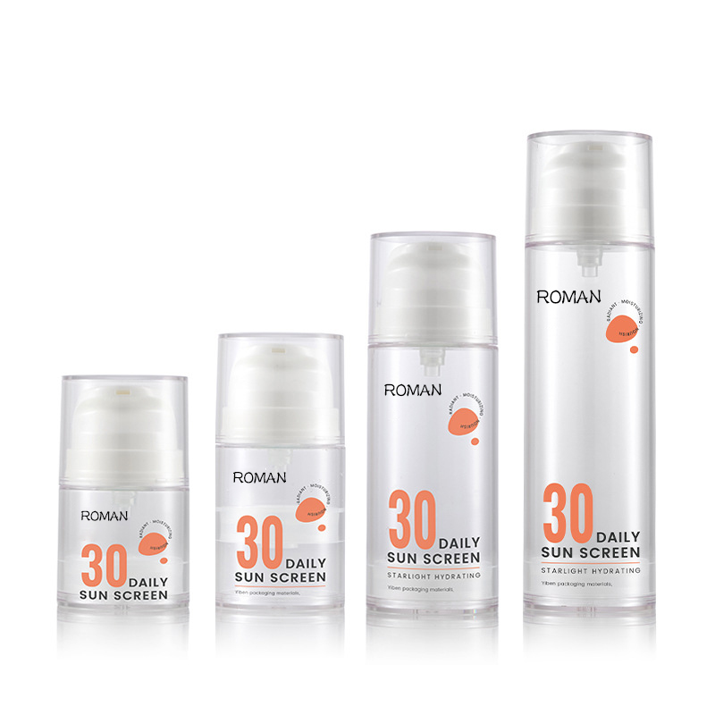 Flacone con pompa per imballaggio airless bianco trasparente da 15 ml 30 ml 50 ml 100 ml 120 ml per olio per il corpo con siero per la cura della pelle Flacone con pompa per imballaggio airless bianco trasparente da 15 ml 30 ml 50 ml 100 ml 120 ml per olio per il corpo con siero per la cura della pelle