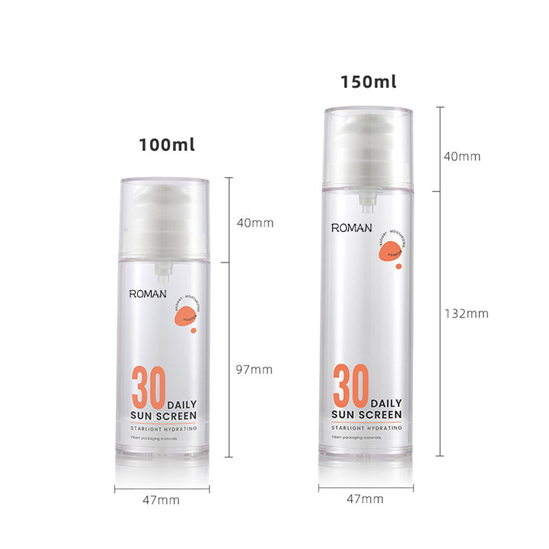 Flacone con pompa per imballaggio airless bianco trasparente da 15 ml 30 ml 50 ml 100 ml 120 ml per olio per il corpo con siero per la cura della pelle Flacone con pompa per imballaggio airless bianco trasparente da 15 ml 30 ml 50 ml 100 ml 120 ml per olio per il corpo con siero per la cura della pelle