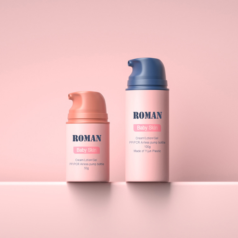 Campione gratuito Bottiglie per pompa per lozione airless in plastica opaca da 30 ml 50 ml per contenitori airless per siero per la cura della pelle per crema per bambini
