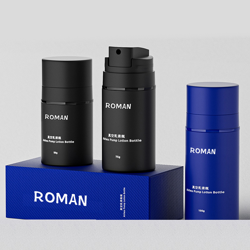 Bottiglia di lozione nera opaca 15ml 30ml 50ml 100ml 120ml 150ml Bottiglia senz'aria per pompa per essenza per la cura della pelle per imballaggio cosmetico