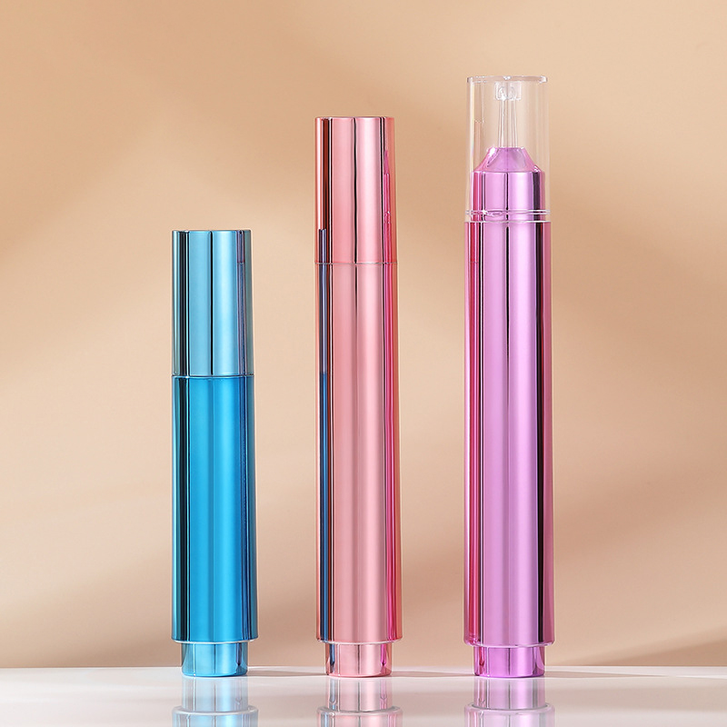 Bottiglia di siringa con pompa per siero airless da 5 ml 10 ml 15 ml Bottiglia di lozione di plastica a forma di fiala per la cura della pelle Detergente viso Crema per gli occhi