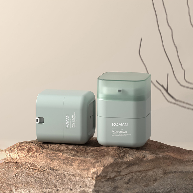 Vaso senz'aria per crema sbiancante cosmetica Vaso quadrato da 50 g Angoli quadrati tagliati Bottiglia di crema per il viso Vaso senza aria per crema viso per bambini da 30 g