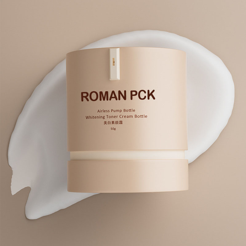 Flacone cilindrico airless PP vuoto 15g 30g 50g crema cosmetica per il viso cura della pelle fondotinta protezione solare vasetti per pompa a vuoto glassato