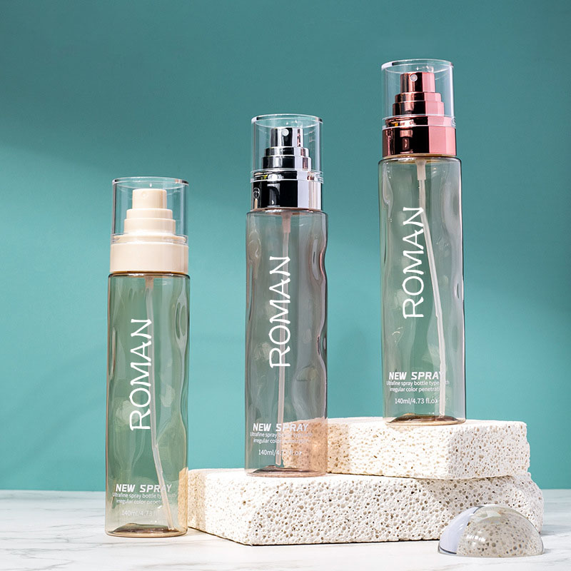 Flaconi di toner spray in plastica cosmetica trasparente rotonda Vuoti 100 ml 120 ml Fondotinta Lozione per il corpo con flacone per pompa siero oro argento