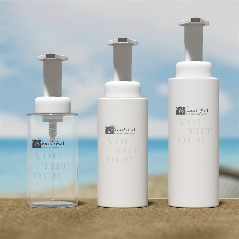 Bottiglia in PET bianca da 100 ml 120 ml 150 ml 200 ml 300 ml con pompa schiumogena bianca per saponi schiumogeni e prodotti per la cura dei capelli Pacchetto cosmetico Bottiglia in PET bianca da 100 ml 120 ml 150 ml 200 ml 300 ml con pompa schiumogena bianca per saponi schiumogeni e prodotti per la cura dei capelli Pacchetto cosmetico