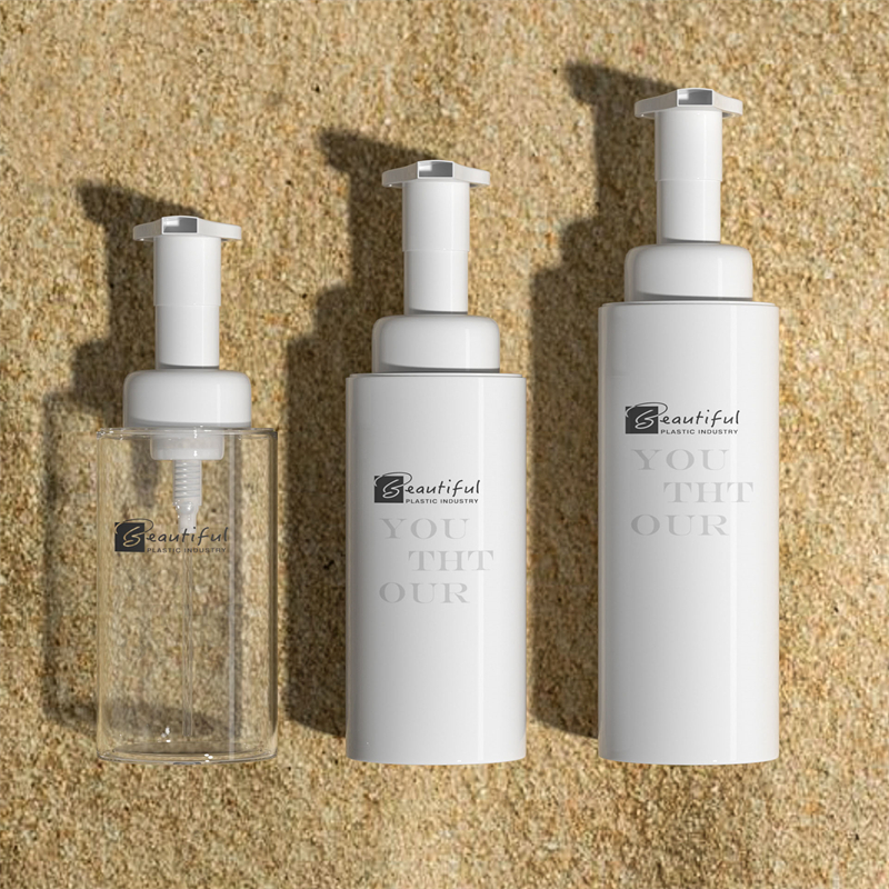 Bottiglia in PET bianca da 100 ml 120 ml 150 ml 200 ml 300 ml con pompa schiumogena bianca per saponi schiumogeni e prodotti per la cura dei capelli Pacchetto cosmetico Bottiglia in PET bianca da 100 ml 120 ml 150 ml 200 ml 300 ml con pompa schiumogena bianca per saponi schiumogeni e prodotti per la cura dei capelli Pacchetto cosmetico