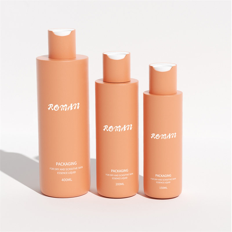 Bottiglia rotonda in plastica PET da 100 ml 150 ml 200 ml con tappo arancione trasparente Disco riutilizzabile vuoto per shampoo per maschera viso siero per la cura della pelle Bottiglia rotonda in plastica PET da 100 ml 150 ml 200 ml con tappo arancione trasparente Disco riutilizzabile vuoto per shampoo per maschera viso siero per la cura della pelle