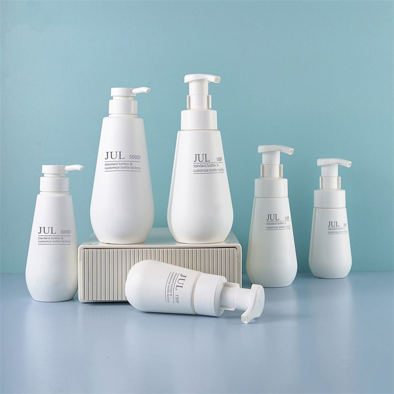 150ml 200ml 300ml Pure White Body Wash Lash Shampoo Schiuma Pompa Bottiglia Riciclabile Bagno Contenitori per la cura del corpo Gel doccia Bottiglia in pet