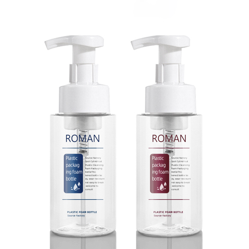Bottiglia di plastica per pompa di schiuma detergente disinfettante per le mani rotonda carina in plastica 200ml 300ml 500ml Dimensioni per l'imballaggio di shampoo detergente viso Bottiglia di plastica per pompa di schiuma detergente disinfettante per le mani rotonda carina in plastica 200ml 300ml 500ml Dimensioni per l'imballaggio di shampoo detergente viso