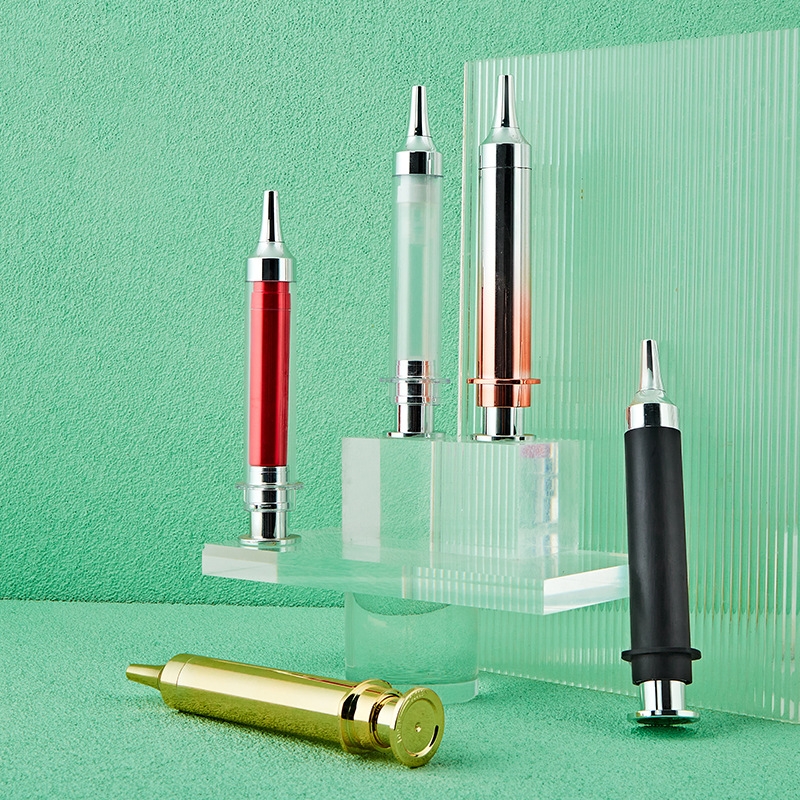 Bottiglia airless a forma di siringa per crema cosmetica per siero per occhi da 10 ml 15 ml 20 ml