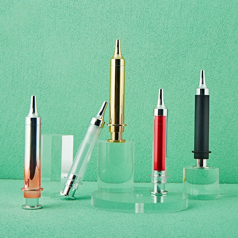Bottiglia airless a forma di siringa per crema cosmetica per siero per occhi da 10 ml 15 ml 20 ml Bottiglia airless a forma di siringa per crema cosmetica per siero per occhi da 10 ml 15 ml 20 ml