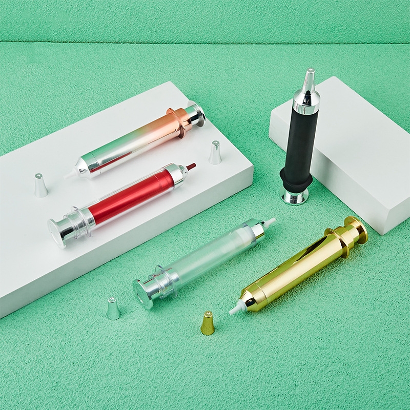Bottiglia airless a forma di siringa per crema cosmetica per siero per occhi da 10 ml 15 ml 20 ml Bottiglia airless a forma di siringa per crema cosmetica per siero per occhi da 10 ml 15 ml 20 ml