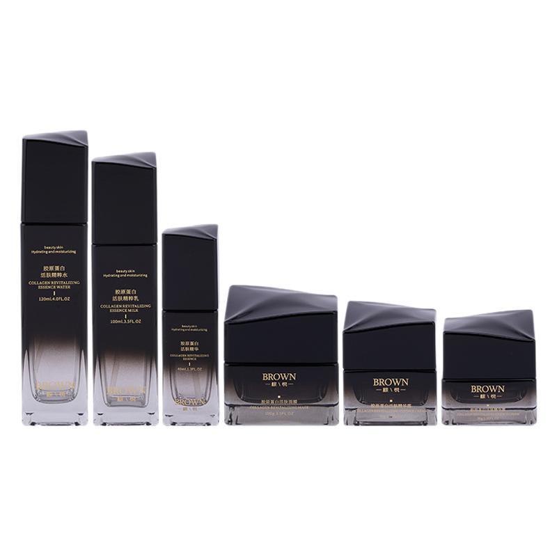 Barattolo per crema in vetro quadrato unico con design del coperchio rialzato per imballaggi cosmetici Barattolo per crema in vetro quadrato unico con design del coperchio rialzato per imballaggi cosmetici