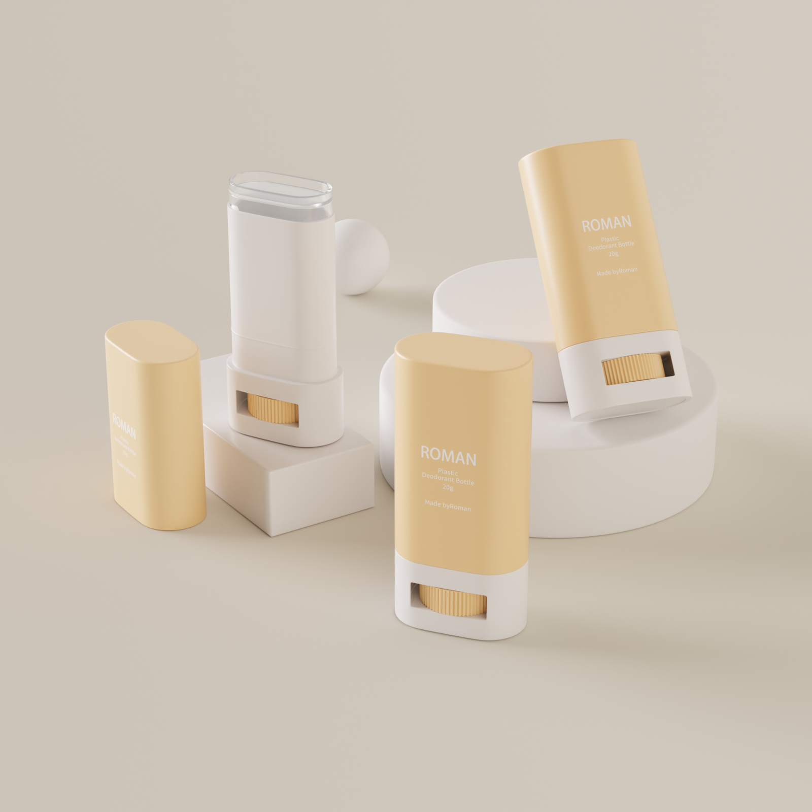 Contenitore per deodorante solido trasparente in plastica trasparente twist-up vuoto a forma di vita Oem Odm con riempimento superiore