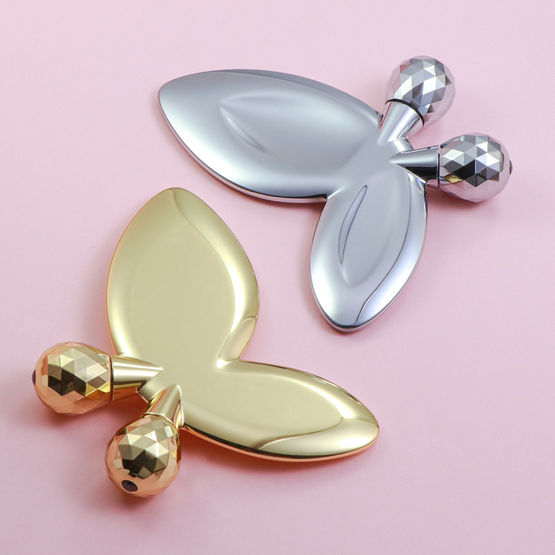 Rullo per massaggio facciale a forma di farfalla in lega di zinco