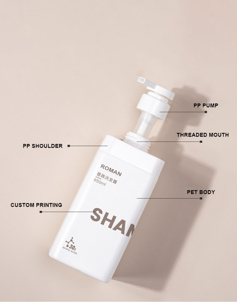 Nuovo design logo privato bianco opaco 650 ml quadrato vuoto HDPE plastica detersivo per bucato bottiglia liquida 1 litro per shampoo gel doccia Nuovo design logo privato bianco opaco 650 ml quadrato vuoto HDPE plastica detersivo per bucato bottiglia liquida 1 litro per shampoo gel doccia
