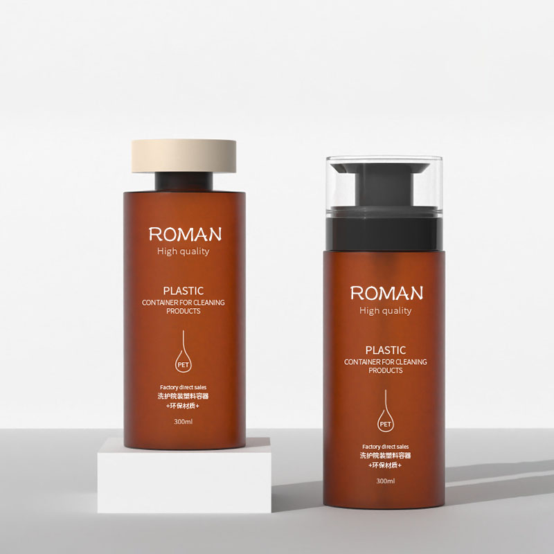 Bottiglie di plastica con dispenser a pompa, a prova di perdite, grande cilindro ambrato trasparente vuoto, ricaricabile per shampoo, balsamo per capelli, lozioni, oli Bottiglie di plastica con dispenser a pompa, a prova di perdite, grande cilindro ambrato trasparente vuoto, ricaricabile per shampoo, balsamo per capelli, lozioni, oli