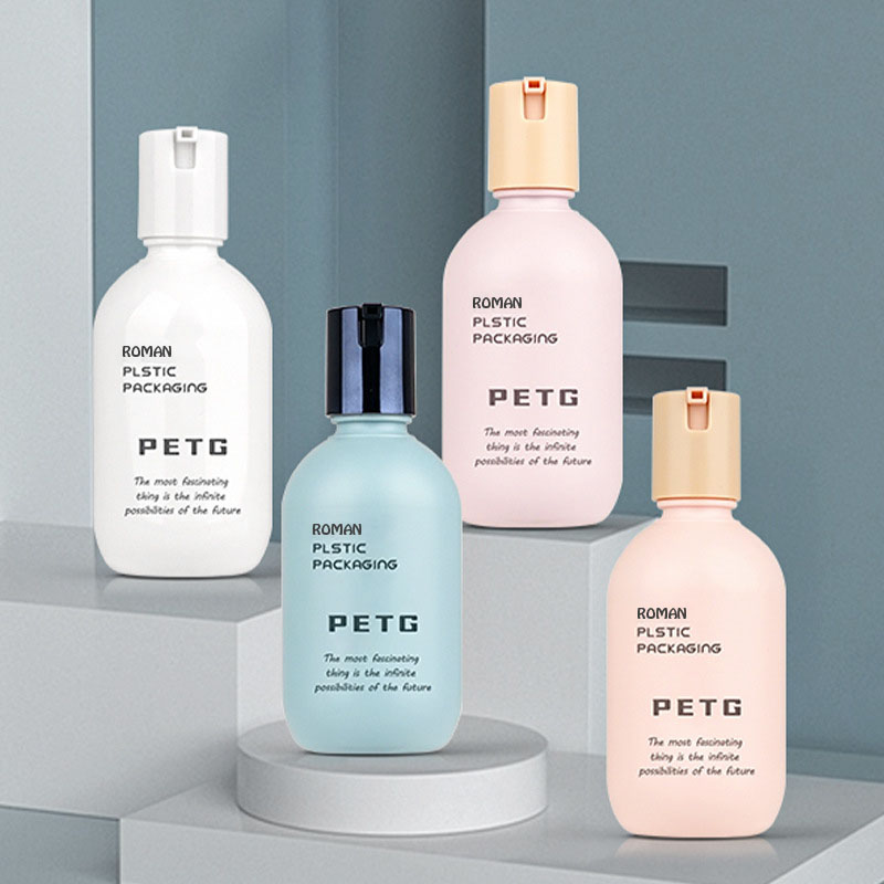 Bottiglia di imballaggio per protezione solare riutilizzabile di nuovo design Spf 50+ 50ml 80ml 130ml Flacone spray per lozione solare per sbiancamento della pelle in plastica cosmetica