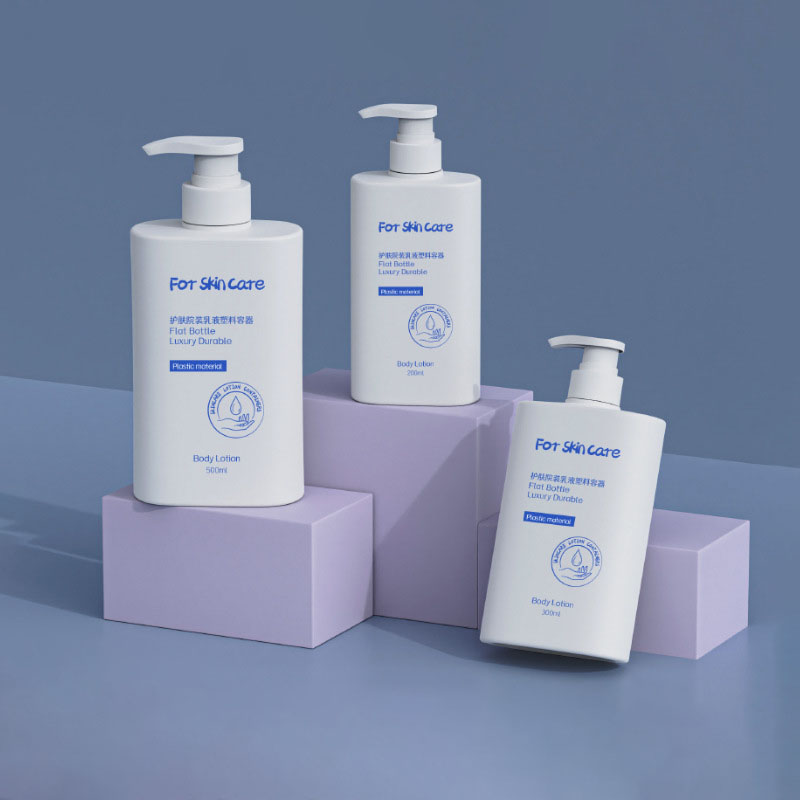 Bottiglia di shampoo in plastica PET rettangolare da 200 ml 300 ml 500 ml con chiusura con tappo a vite per maschere per il viso Profumo Oli essenziali Lozione Ciglia finte