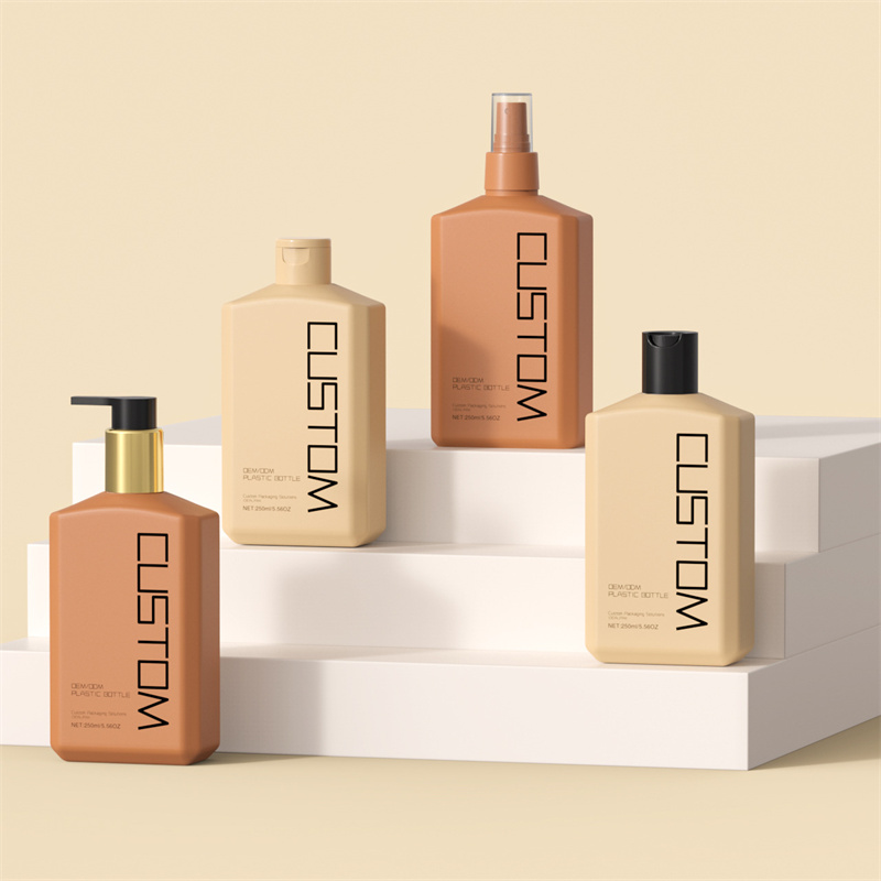 Flacone per pompa per lozione per il corpo a mano per spalla piatta obliqua smerigliata da 250 ml Flacone per gel doccia per shampoo per bambini da 250 ml