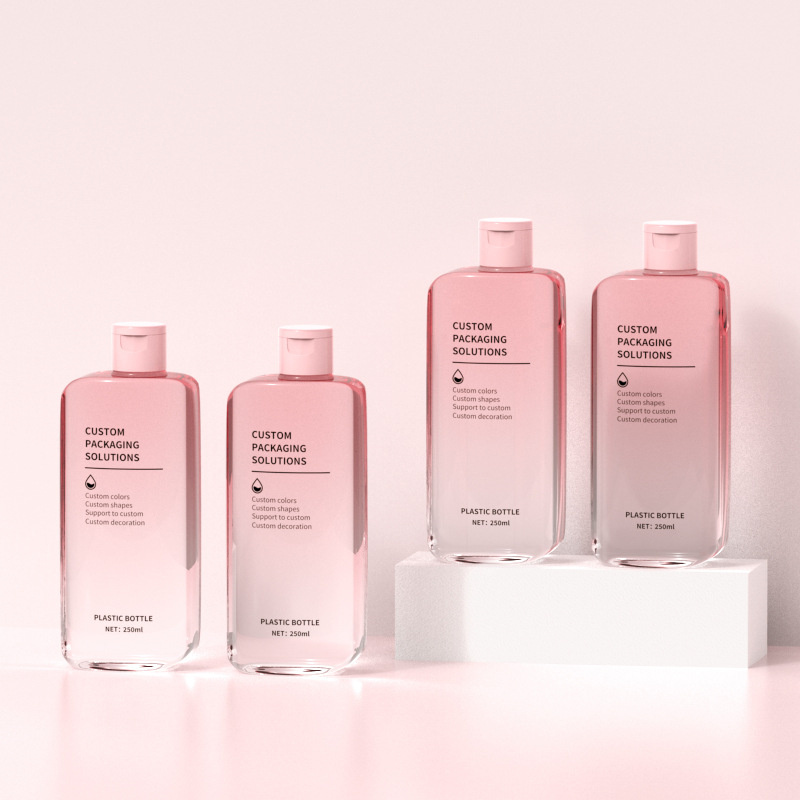 Bottiglia di crema da massaggio idratante piatta da 250 ml Bottiglia di shampoo per gel doccia detergente viso per lozione per il corpo per protezione solare