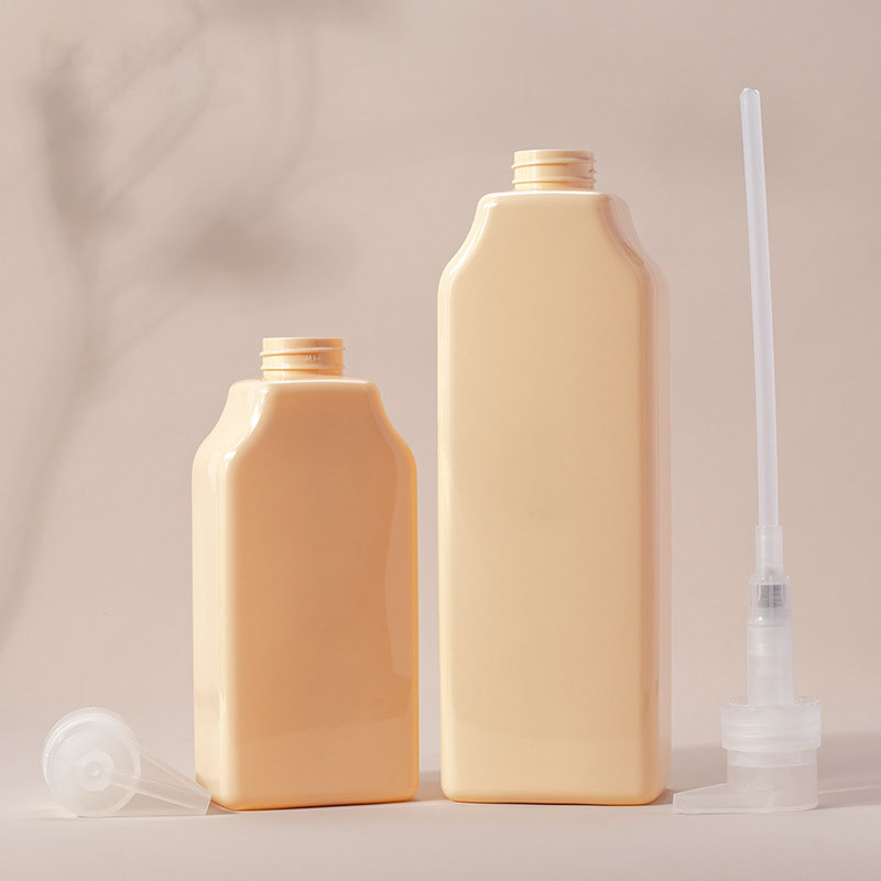 Pompa per lozione per il latte per il corpo in plastica gialla da 500ml 800ml Bottiglia per spremere shampoo per cosmetici in plastica PET con sensazione morbida al tatto Pompa per lozione per il latte per il corpo in plastica gialla da 500ml 800ml Bottiglia per spremere shampoo per cosmetici in plastica PET con sensazione morbida al tatto