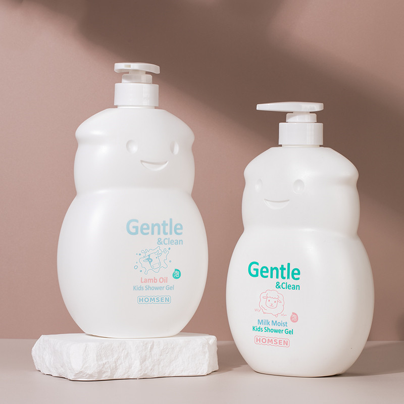 Bottiglia di shampoo e balsamo per bambini a forma di bambino carino Bottiglia di lozione per shampoo per bambini in plastica per bambini Dispenser per la cura della pelle 1000ml