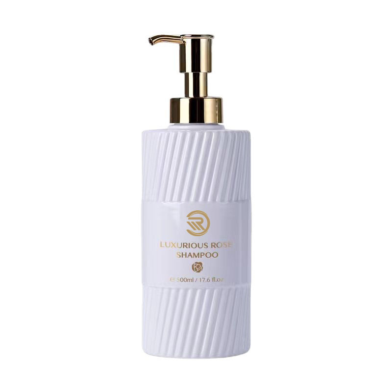 Bottiglia di gel doccia shampoo per spalla piatta ecologica da 500 ml Striscia nera bianca che pressa l'imballaggio dell'emulsione della pompa di plastica per l'uso della lozione Bottiglia di gel doccia shampoo per spalla piatta ecologica da 500 ml Striscia nera bianca che pressa l'imballaggio dell'emulsione della pompa di plastica per l'uso della lozione