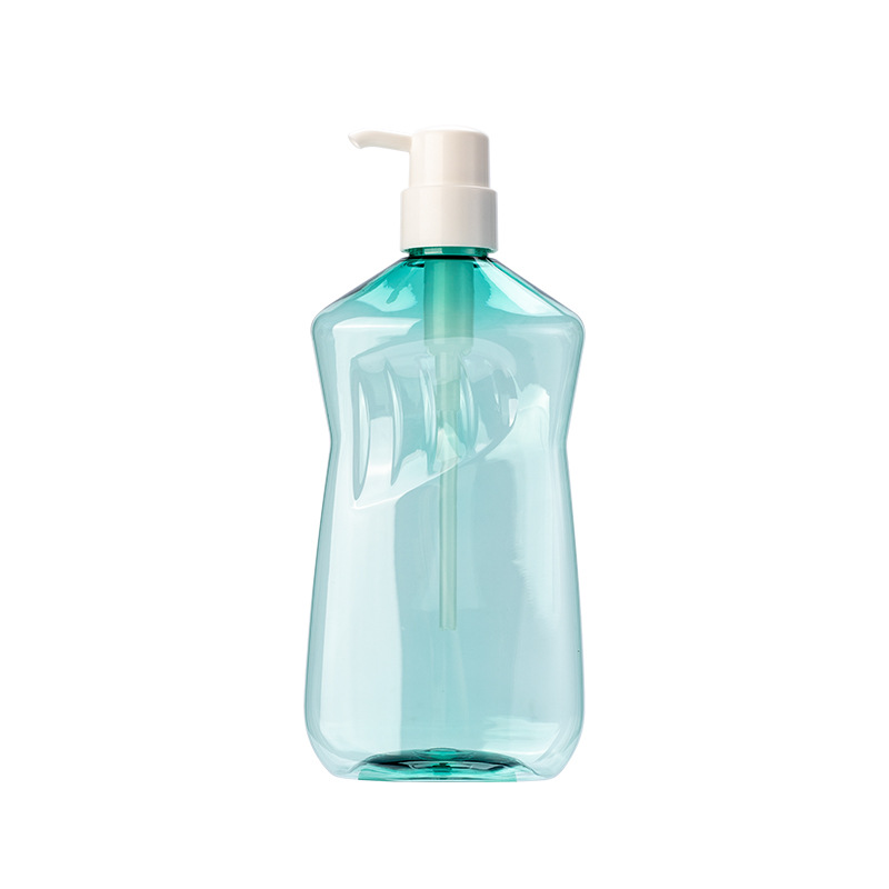 Bottiglia vuota per lozione in plastica PET a vita sottile da 500 ml. Bottiglia di shampoo verde trasparente carina e innovativa con pompa per lozione Bottiglia vuota per lozione in plastica PET a vita sottile da 500 ml. Bottiglia di shampoo verde trasparente carina e innovativa con pompa per lozione