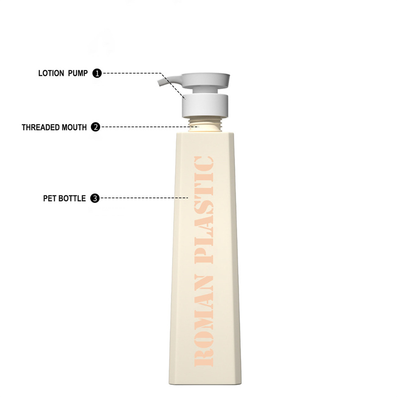 Bottiglia di lozione crema toner trapezoidale per shampoo doccia gel balsamo per lozione dalla forma squisita per la cura della casa Bottiglia di lozione crema toner trapezoidale per shampoo doccia gel balsamo per lozione dalla forma squisita per la cura della casa