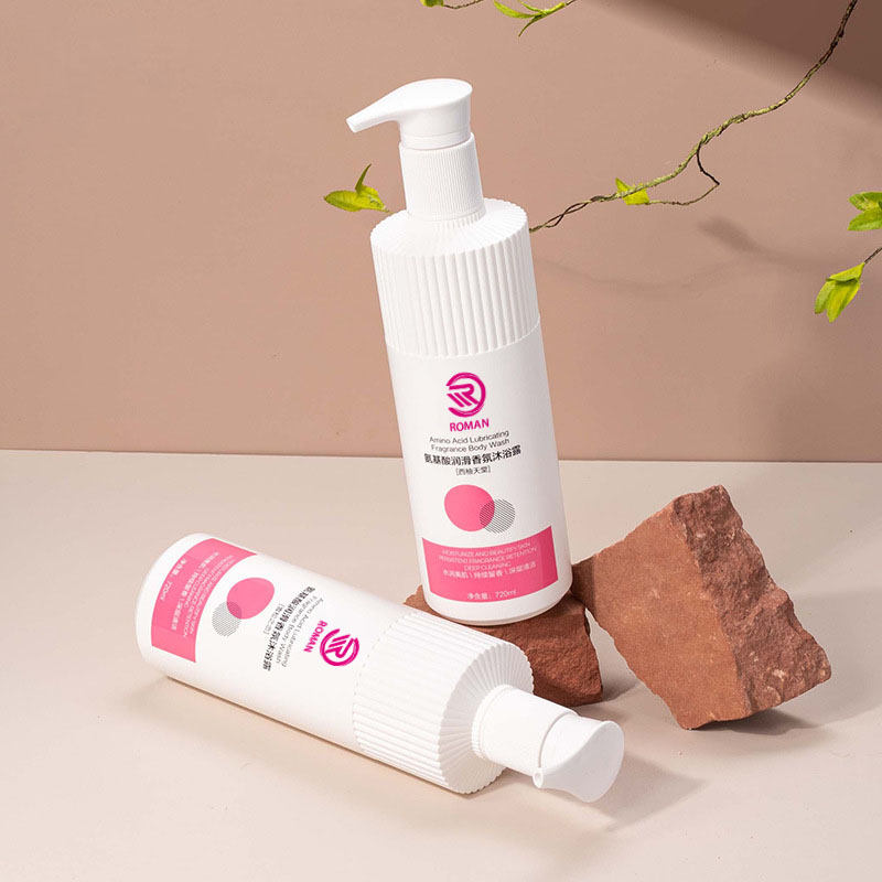 Bottiglia di plastica HDPE a strisce bianche calde con ugello ondulato 500ml Lozione gel doccia shampoo 700ml con tappo pompa Vietnam Bottiglia di plastica HDPE a strisce bianche calde con ugello ondulato 500ml Lozione gel doccia shampoo 700ml con tappo pompa Vietnam