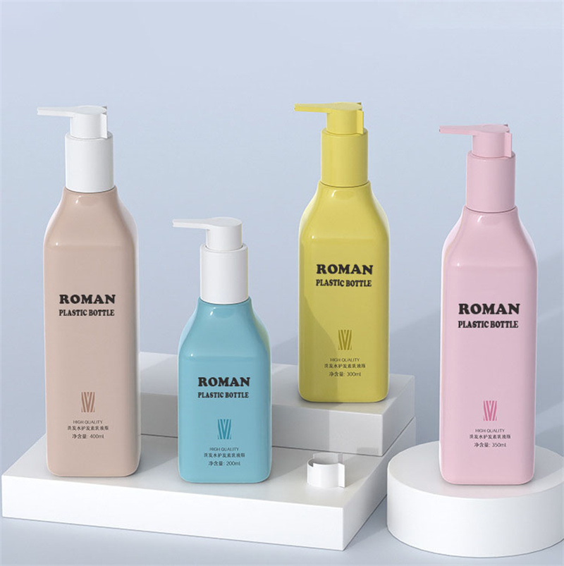 Bottiglie di olio per il corpo colorate di lusso con pompa Flacone per pompa cosmetica ovale in plastica PET con chiusura laterale per shampoo per lozione 200ml 300ml 400ml Bottiglie di olio per il corpo colorate di lusso con pompa Flacone per pompa cosmetica ovale in plastica PET con chiusura laterale per shampoo per lozione 200ml 300ml 400ml