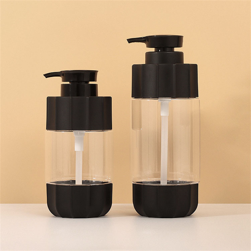 Nero opaco 550 ml 600 ml 700 ml 750 ml Striscia di plastica per animali domestici Parete spessa Bottiglia di lozione in plastica per detergente Crema solare Shampoo Gel doccia Nero opaco 550 ml 600 ml 700 ml 750 ml Striscia di plastica per animali domestici Parete spessa Bottiglia di lozione in plastica per detergente Crema solare Shampoo Gel doccia