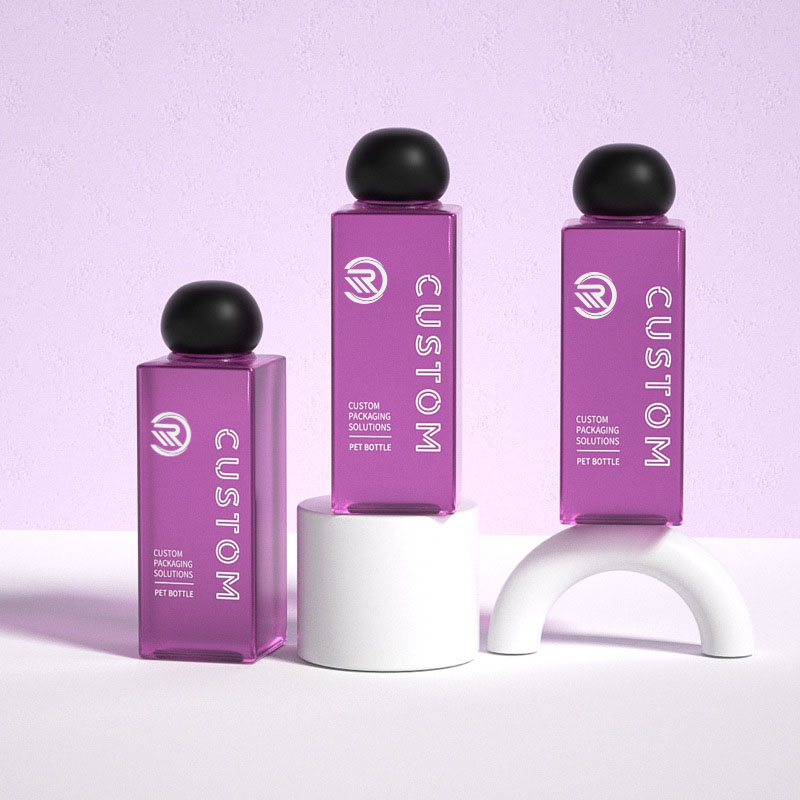 Bottiglie di lozione cosmetica trasparente satinata quadrata da 200 ml 250 ml in plastica premium per la cura della pelle Confezione di toner premium per siero con tappo a vite a forma di sfera Bottiglie di lozione cosmetica trasparente satinata quadrata da 200 ml 250 ml in plastica premium per la cura della pelle Confezione di toner premium per siero con tappo a vite a forma di sfera