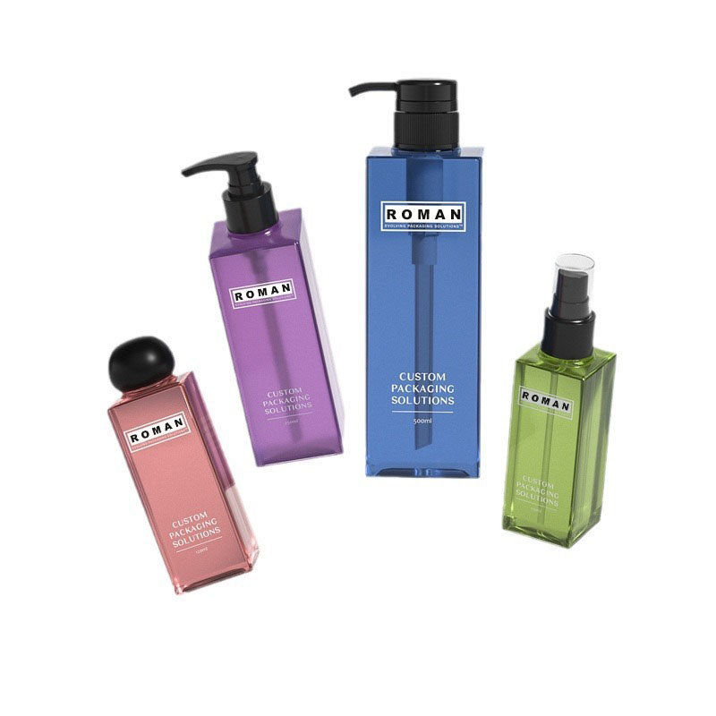 Bottiglie di lozione cosmetica trasparente satinata quadrata da 200 ml 250 ml in plastica premium per la cura della pelle Confezione di toner premium per siero con tappo a vite a forma di sfera Bottiglie di lozione cosmetica trasparente satinata quadrata da 200 ml 250 ml in plastica premium per la cura della pelle Confezione di toner premium per siero con tappo a vite a forma di sfera