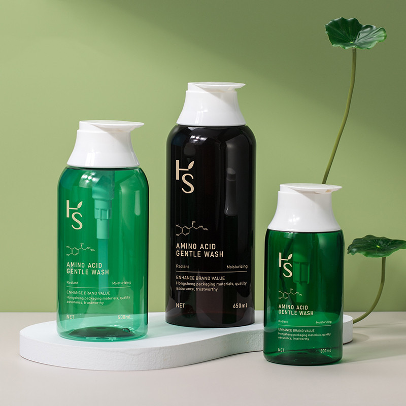 Unico verde 300ml 500ml 650ml PET Nuova forma Crema per lozione per il corpo Bottiglia vuota Bottiglia di shampoo per spalla rotonda con guarnizione della pompa per la cura della pelle Unico verde 300ml 500ml 650ml PET Nuova forma Crema per lozione per il corpo Bottiglia vuota Bottiglia di shampoo per spalla rotonda con guarnizione della pompa per la cura della pelle