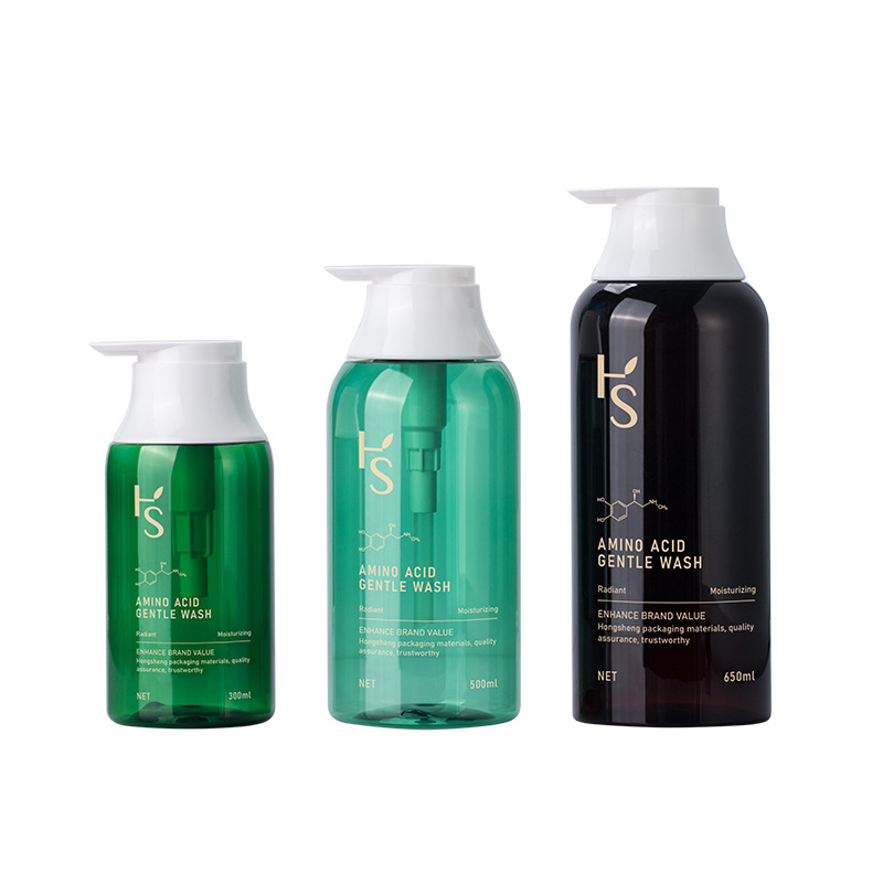Unico verde 300ml 500ml 650ml PET Nuova forma Crema per lozione per il corpo Bottiglia vuota Bottiglia di shampoo per spalla rotonda con guarnizione della pompa per la cura della pelle Unico verde 300ml 500ml 650ml PET Nuova forma Crema per lozione per il corpo Bottiglia vuota Bottiglia di shampoo per spalla rotonda con guarnizione della pompa per la cura della pelle